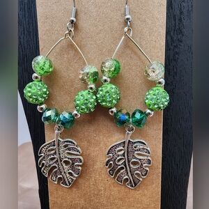 BrazenSoul Forest Spirit- Mixed-Media Monstera Leaf Earrings